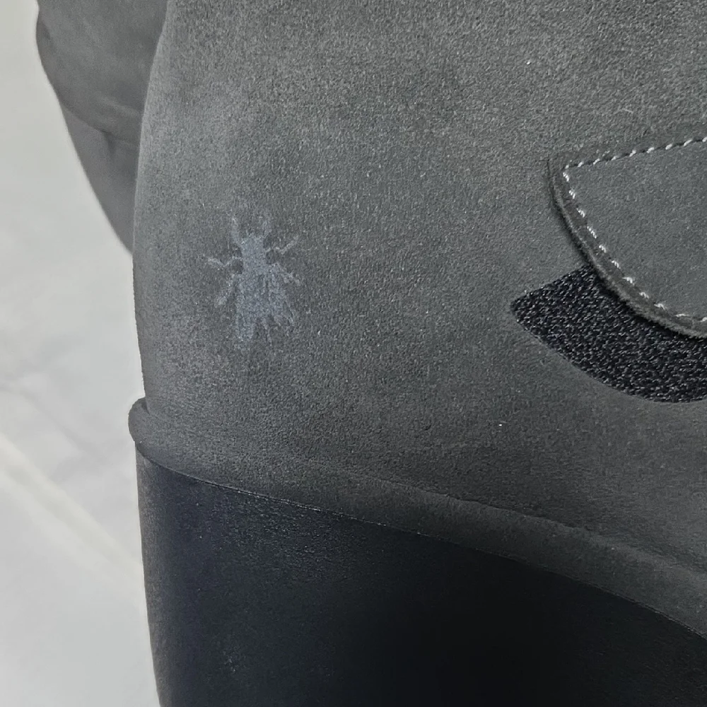 FLY LONDON Charcoal Suede Wedge Boots - Picture 3 of 9